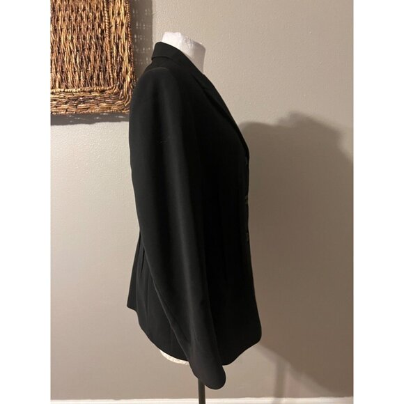 Le Suit Suit Jacket Blazer 14P Black 3 Button Polyester Classic Seamed - Picture 5 of 10